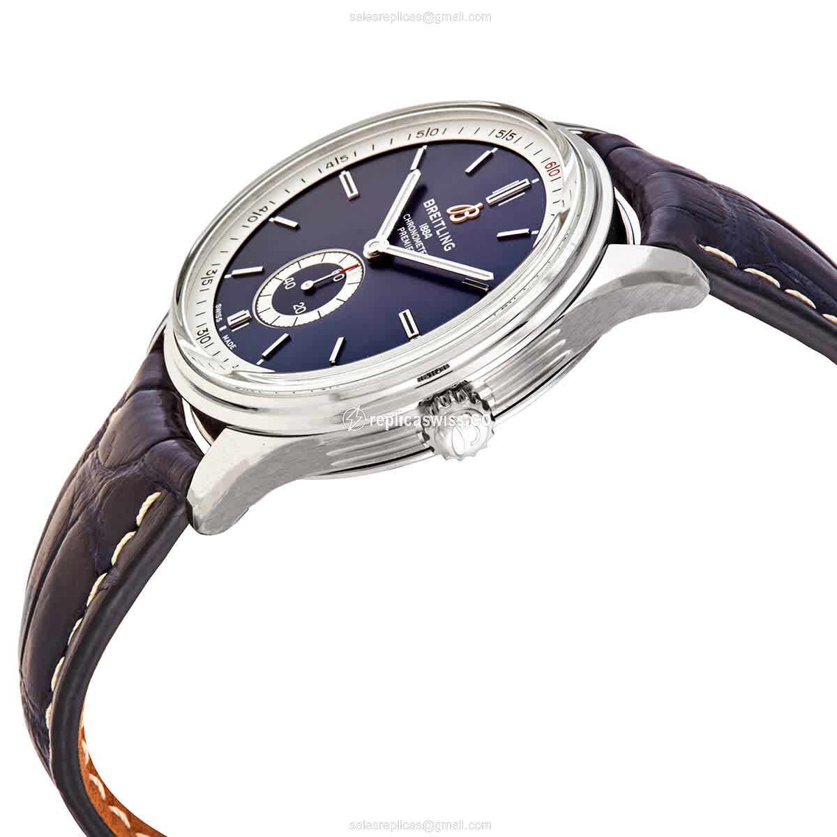 Breitling Premier A37340351C1P2 - Automatic - Blue Steel - Alligator Blue Buckle - View 2