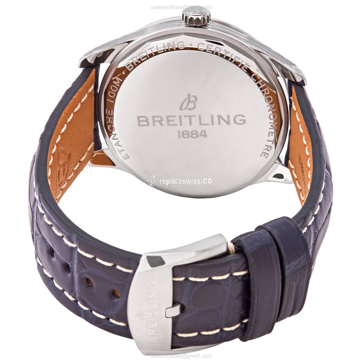 Breitling Premier A37340351C1P2 - Automatic - Blue Steel - Alligator Blue Buckle - View 3