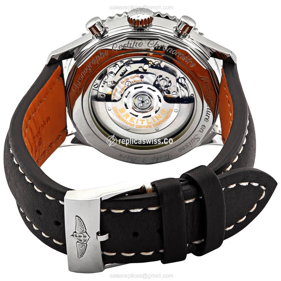 Breitling Navitimer 1 Replica - Automatic - Steel - Black - Cowhide - Buckle Clasp - View 3