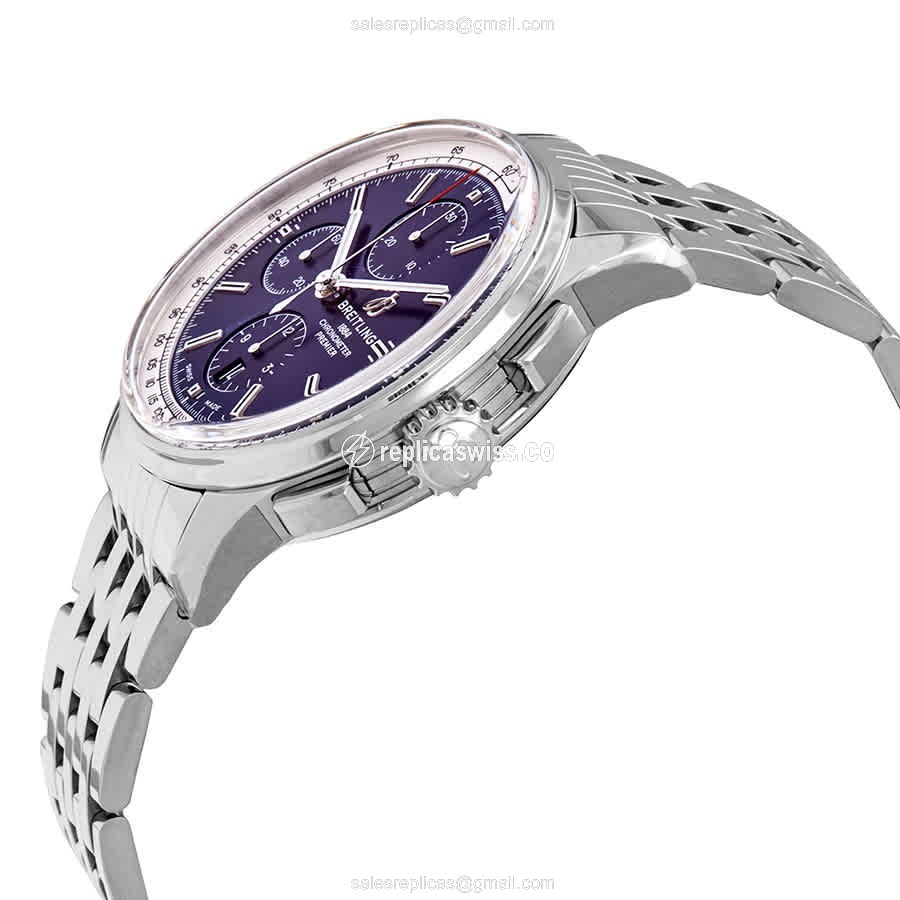 Breitling Premier Replica - Automatic - Blue Dial - Steel Case & Band - View 2