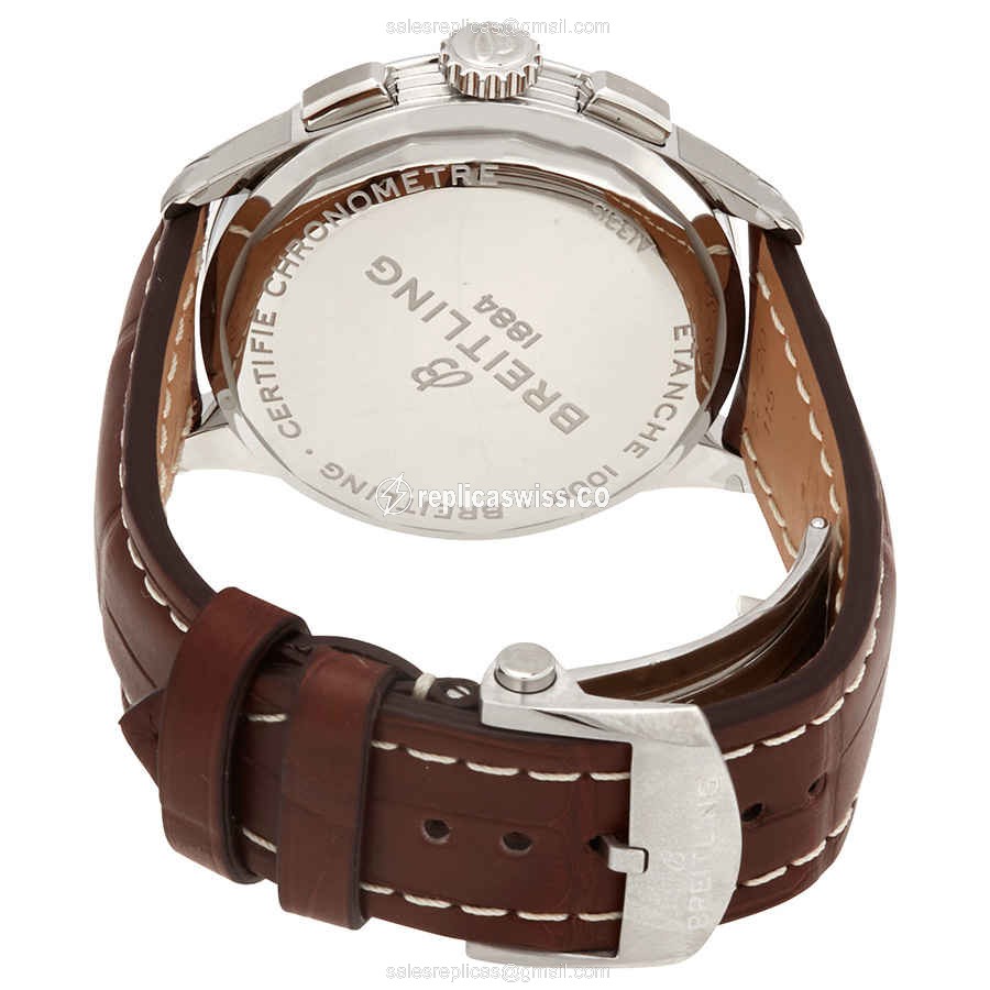 Breitling Premier A13315351C1P1 - Automatic - Steel Case - Blue Dial - Brown Alligator Strap - View 3