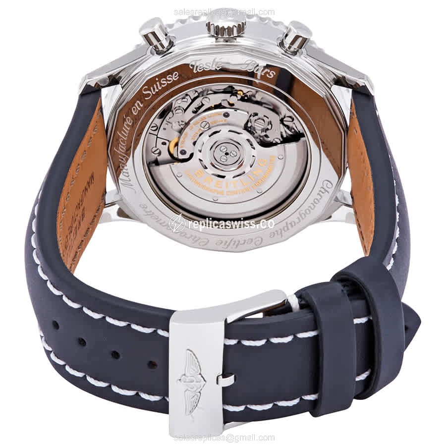 Breitling AB0127211C1X1 Replica - Automatic - Steel Case - Blue Dial - Leather Strap - View 3