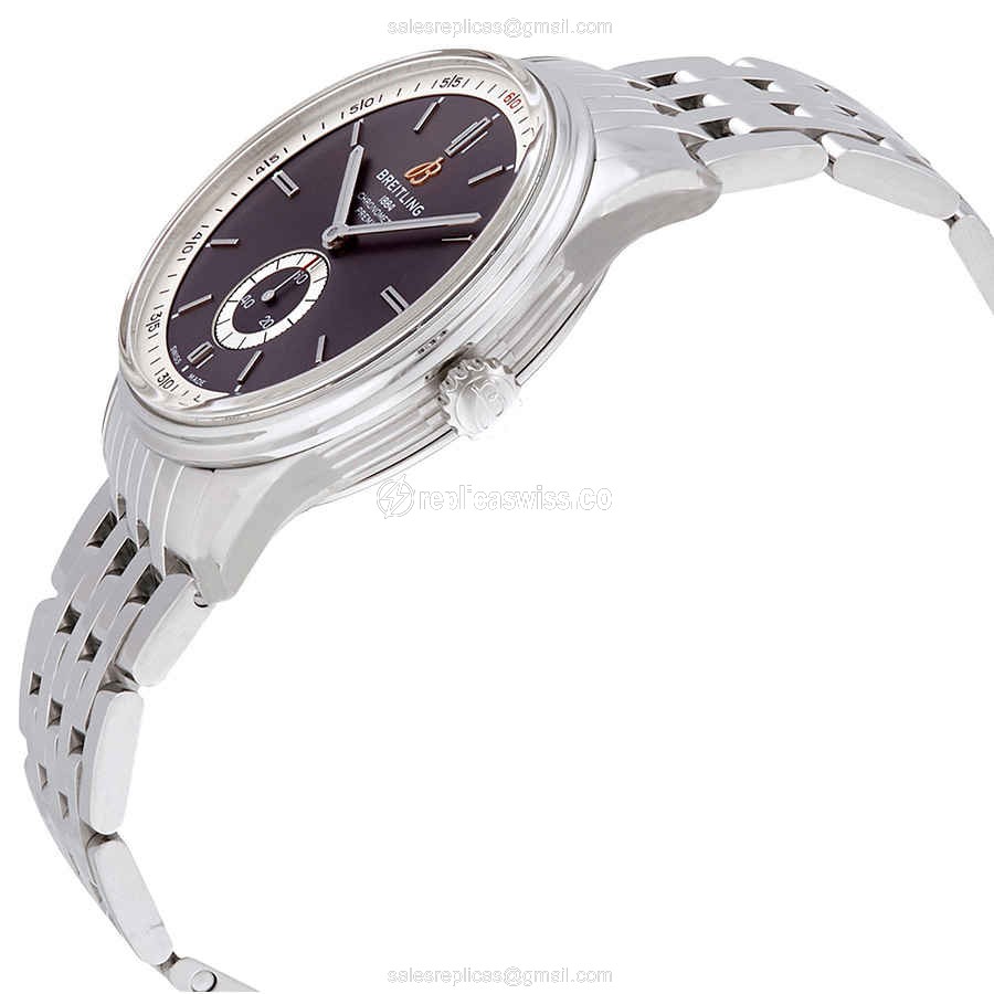 Breitling Premier A37340351B1A1 - Automatic - Steel Case - Dark Grey Dial - Silver Steel Strap - View 2