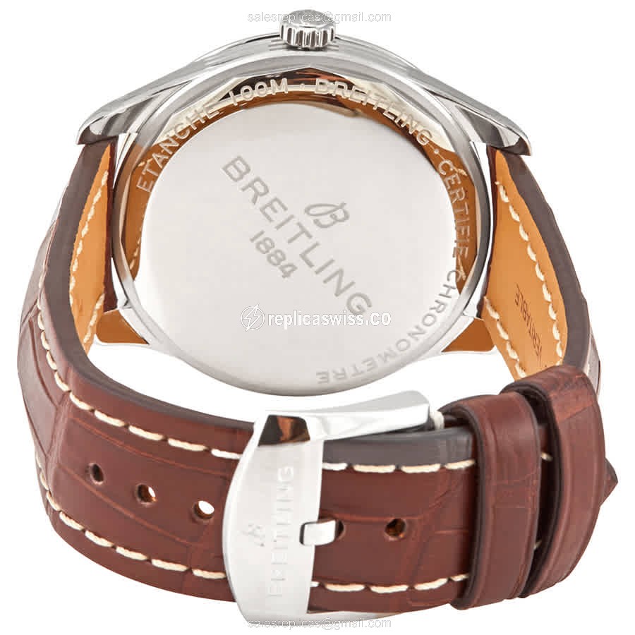 Breitling Premier A37340351B1P2 - Automatic - Steel - Dark Grey - Brown Alligator Buckle - View 3