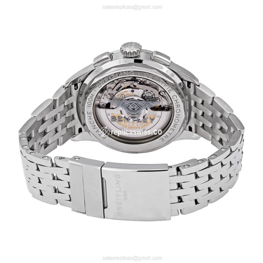 Automatic Breitling Premier Replica - Green Dial - Steel Case, Silver Strap - View 3