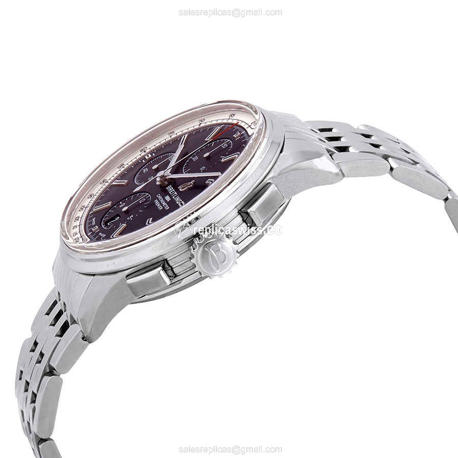 Breitling Premier Replica - Automatic - Steel Case - Black Dial - Silver Steel Band - View 2