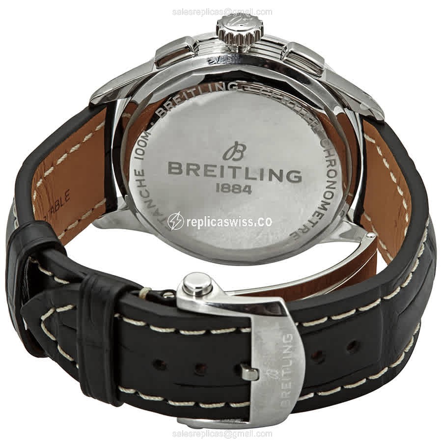 Breitling Premier A13315351B1P1 - Automatic - Steel Case - Black Dial - Black Alligator Strap - View 3
