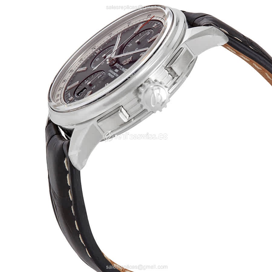 Breitling Premier A13315351B1P2 Replica - Automatic - Steel Case - Black Dial - Alligator Black Strap - View 2