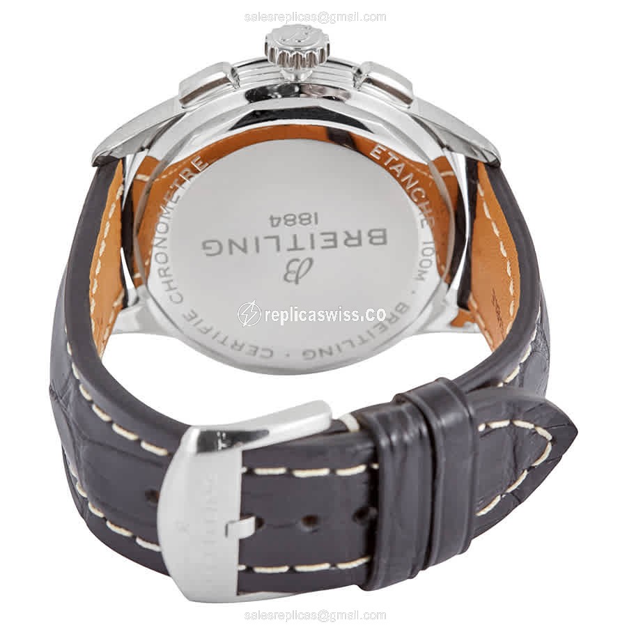 Breitling Premier A13315351B1P2 Replica - Automatic - Steel Case - Black Dial - Alligator Black Strap - View 3