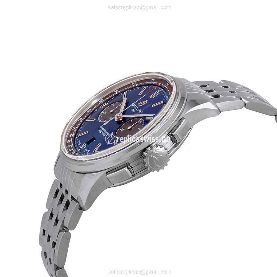 Breitling Premier AB0118A61C1A1 - Automatic - Steel Case - Blue Dial - Silver Steel Strap - View 2