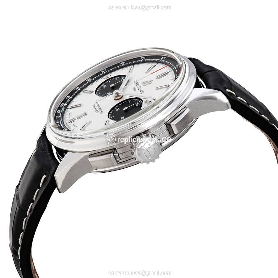 Breitling Premier Replica - Automatic - Steel - Silver Dial - 40mm - View 2