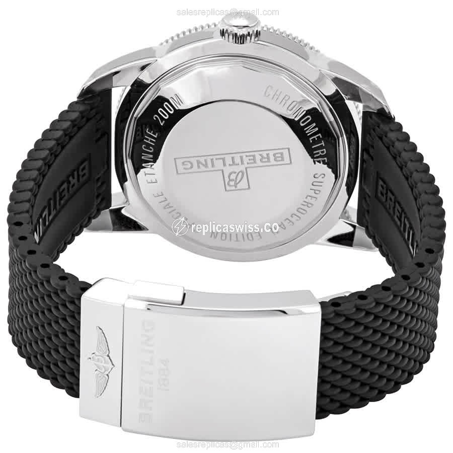 Breitling Superocean Replica - Automatic - Steel - Black Dial - Rubber Strap - View 3