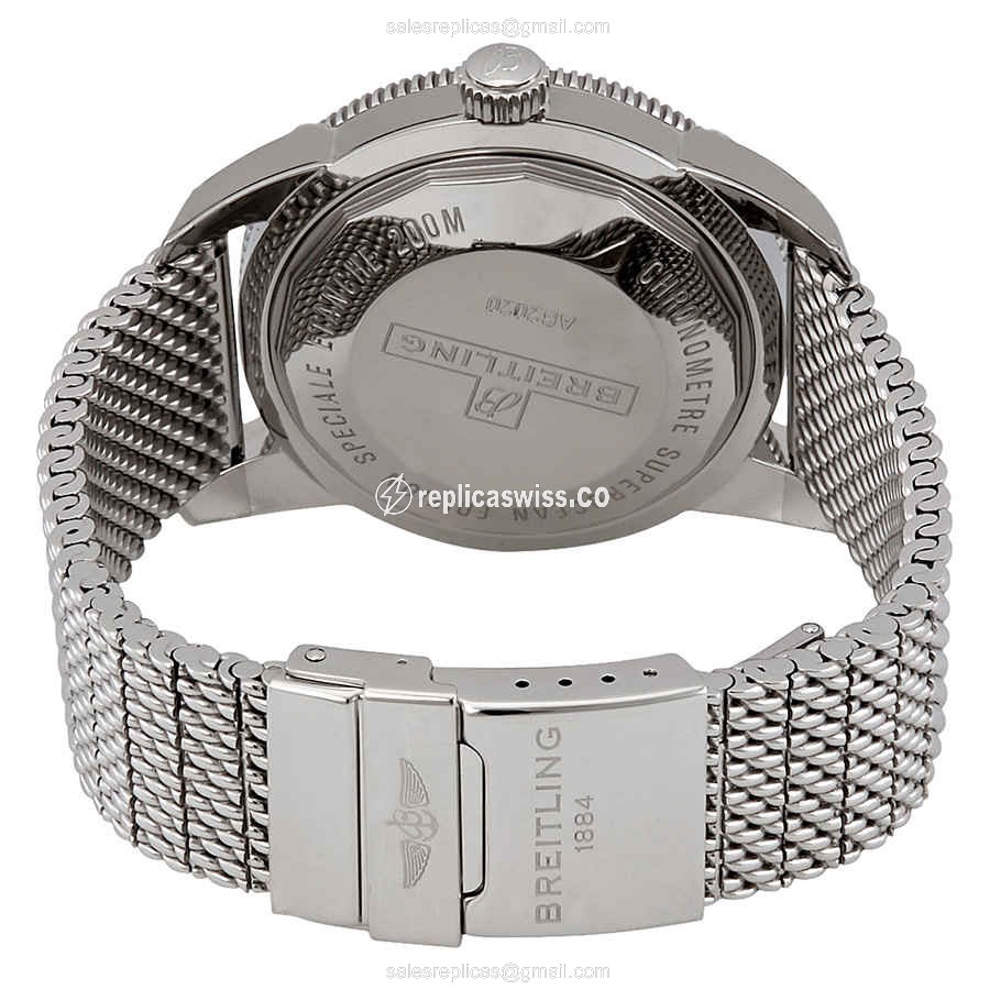 Breitling Superocean Replica - Automatic - Steel - Blue Dial - Silver Steel Bracelet - View 3
