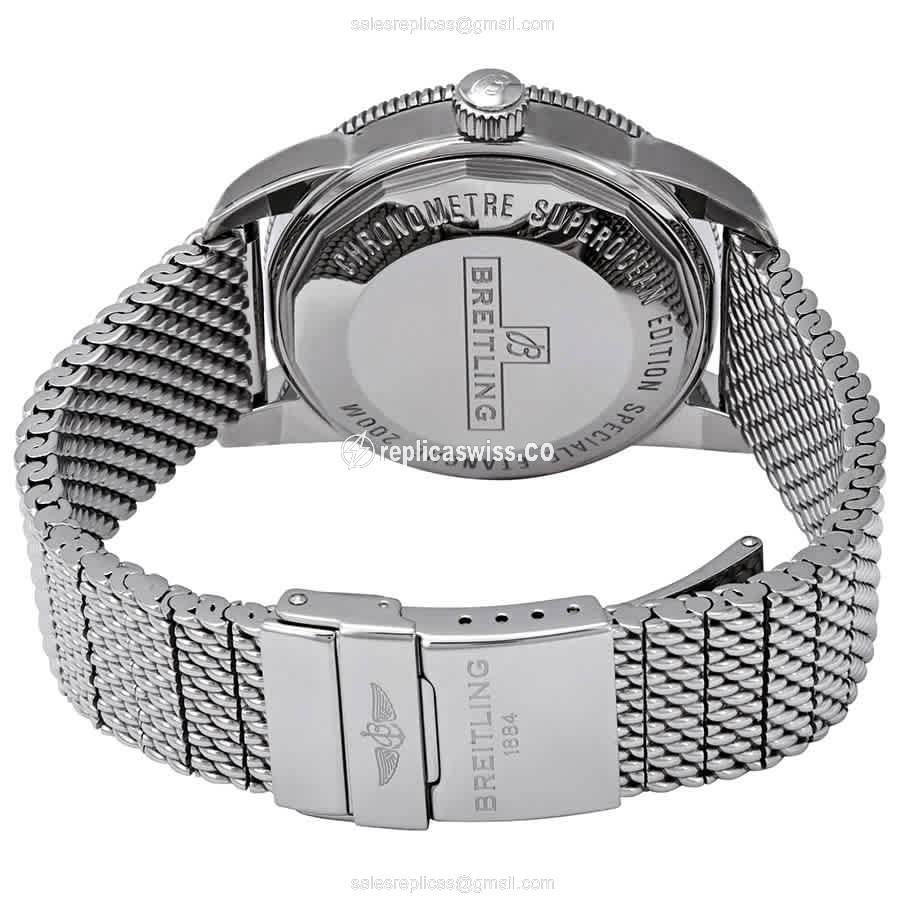 Breitling SuperOcean Replica - Automatic - Steel Case - Blue Dial - Silver Steel Strap - View 3