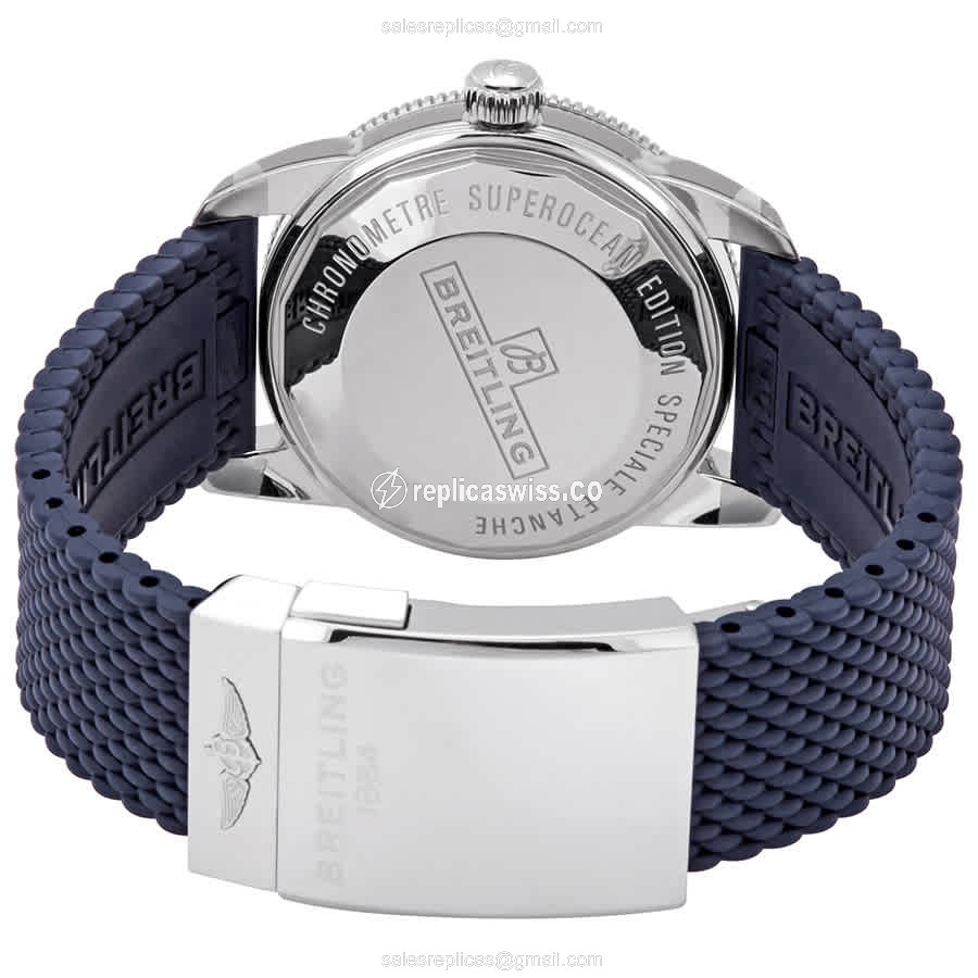 Breitling Superocean Replica - Steel - Green - Blue Strap - View 3