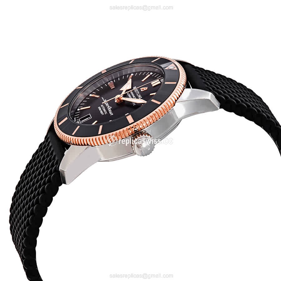 Breitling Superocean Replica - Automatic - Steel - Black - Rubber Strap - View 2