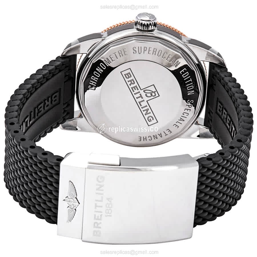 Breitling Superocean Replica - Automatic - Steel - Black - Rubber Strap - View 3