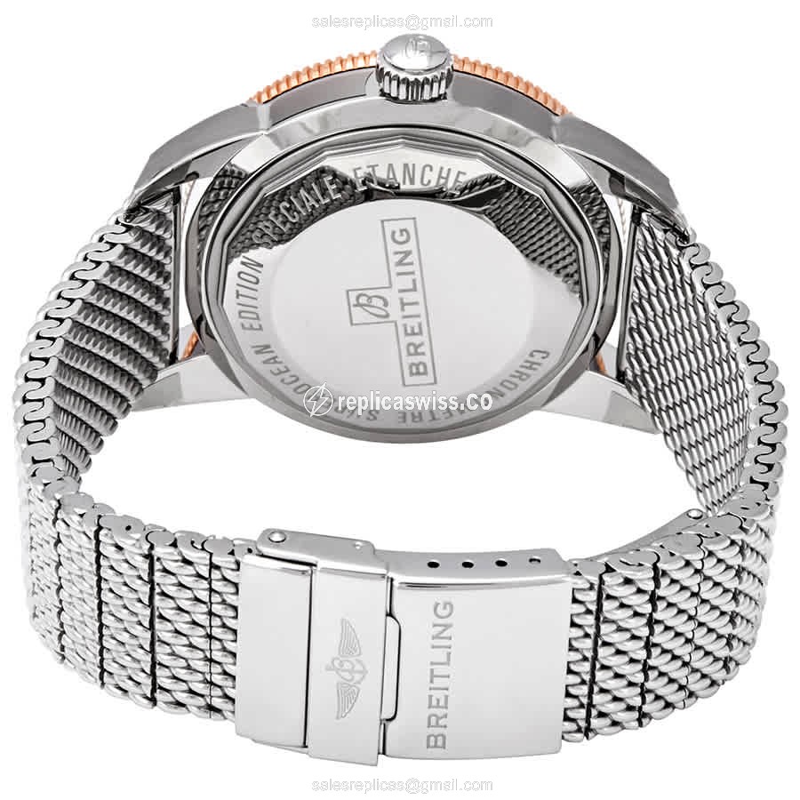 Breitling Superocean Replica - Automatic - Black Dial - Steel Case - Silver Band - View 3