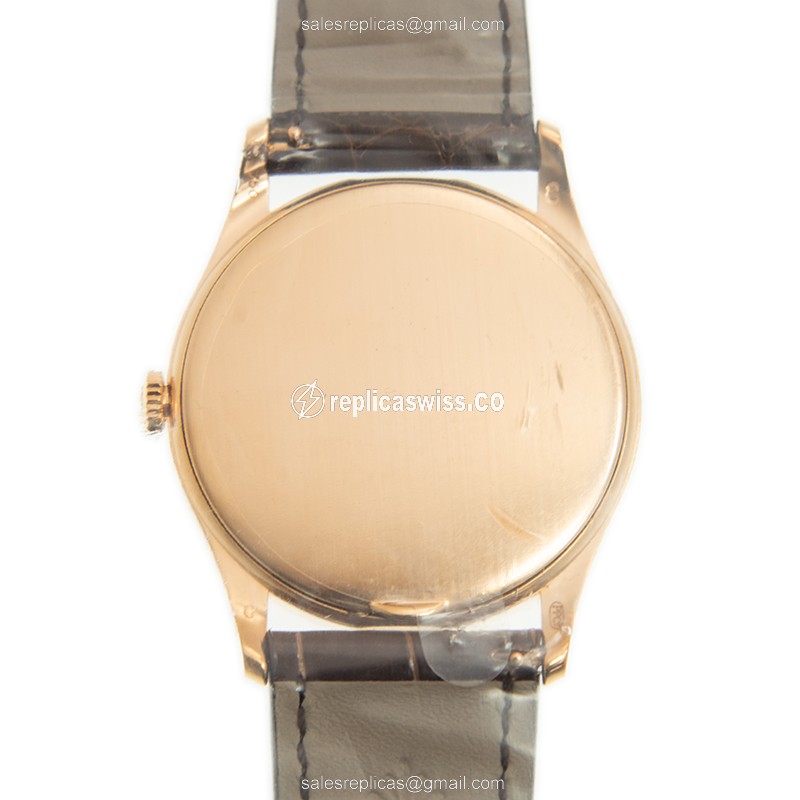 Patek Philippe 5196R-001 Replica - Manual Wind - 18kt Rose Gold - White Dial - Brown Alligator Buckle - View 3