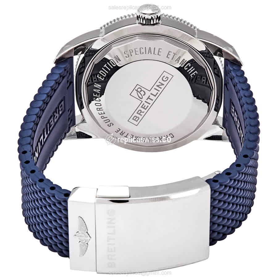 Breitling Superocean Replica - Automatic - Steel - Blue Dial - Rubber Blue Strap - View 3