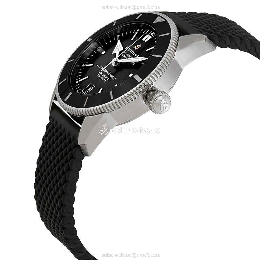 Breitling Superocean Replica - Automatic - Stainless Steel - Black - Rubber Strap - View 2