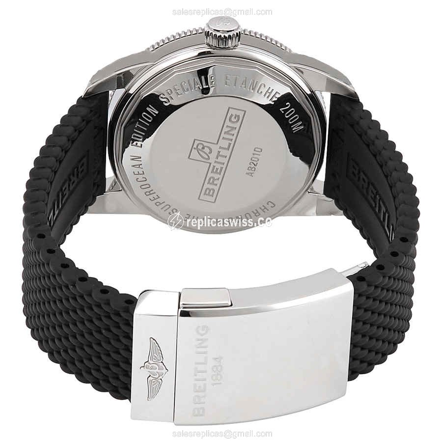 Breitling Superocean Replica - Automatic - Stainless Steel - Black - Rubber Strap - View 3