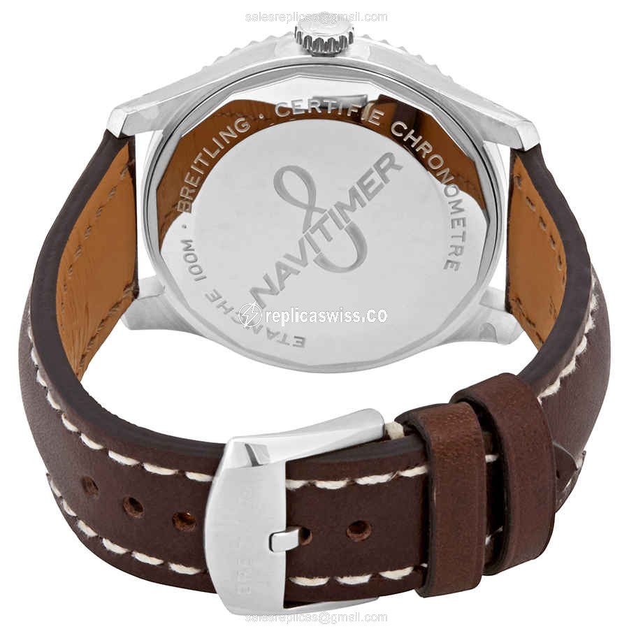 Breitling AVIATOR 8 Replica - Automatic - Steel Case - Blue Dial - Brown Leather Strap - View 3