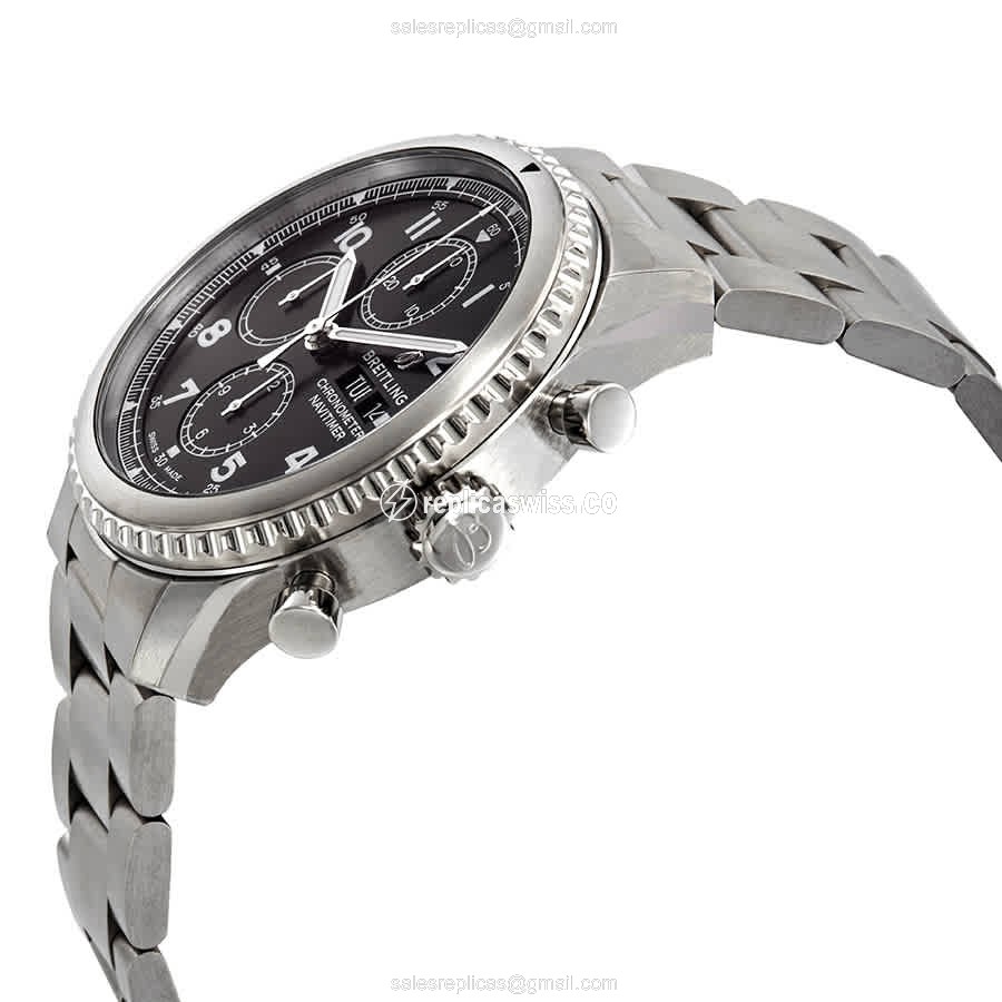 Breitling Aviator 8 Replica - Automatic - Steel Case, Black Dial, Silver Clasp - View 2