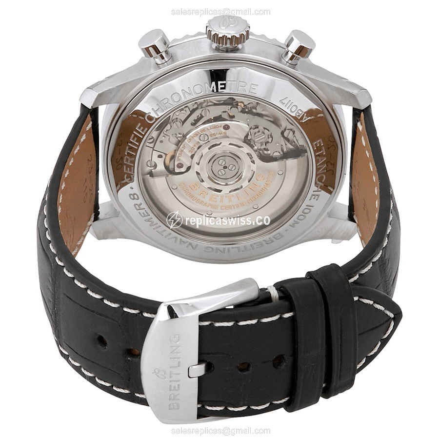 Breitling AVIATOR 8 Replica - Automatic - Black - Stainless Steel - Alligator Black - View 3