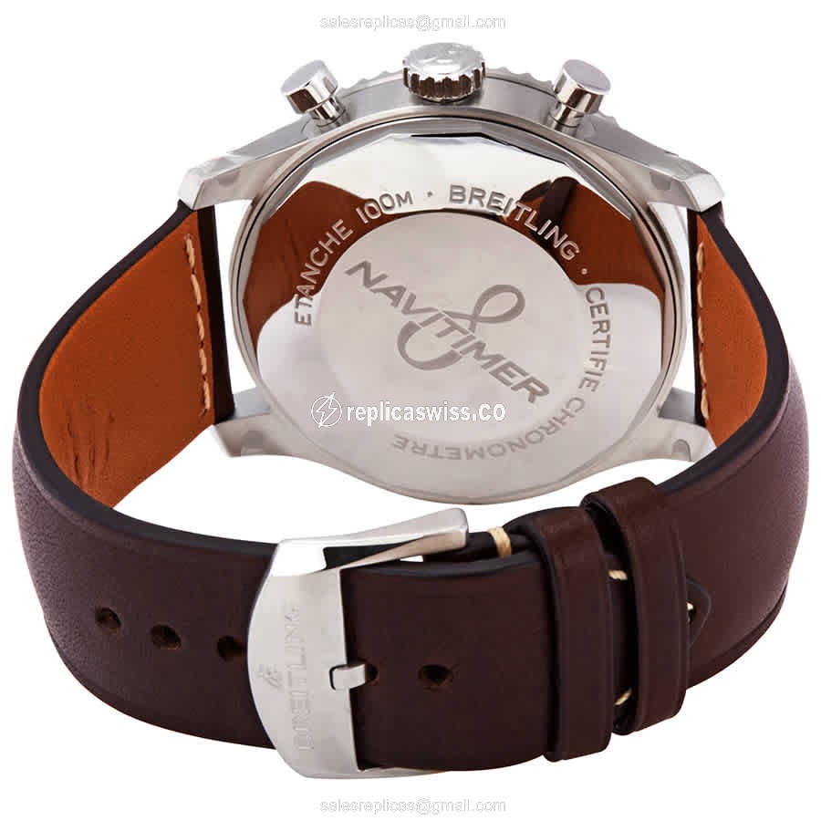 Breitling AVIATOR 8 Replica - Automatic - Steel Case - Blue Dial - Brown Leather Strap - View 3