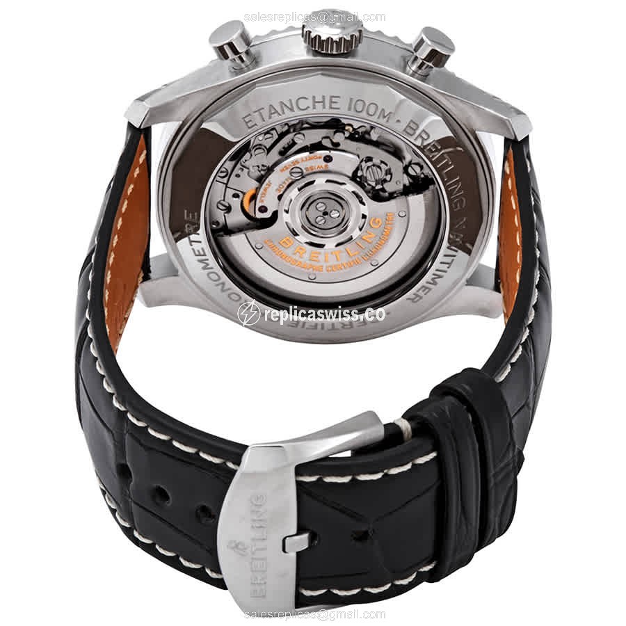 Breitling AVIATOR 8 - Automatic - Steel - Blue Dial - Black Alligator Buckle - View 3