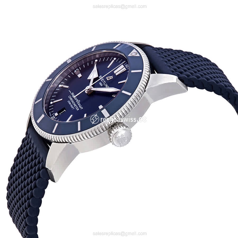 Breitling Superocean Replica - Automatic - Steel - Blue Dial - Rubber Strap - View 2