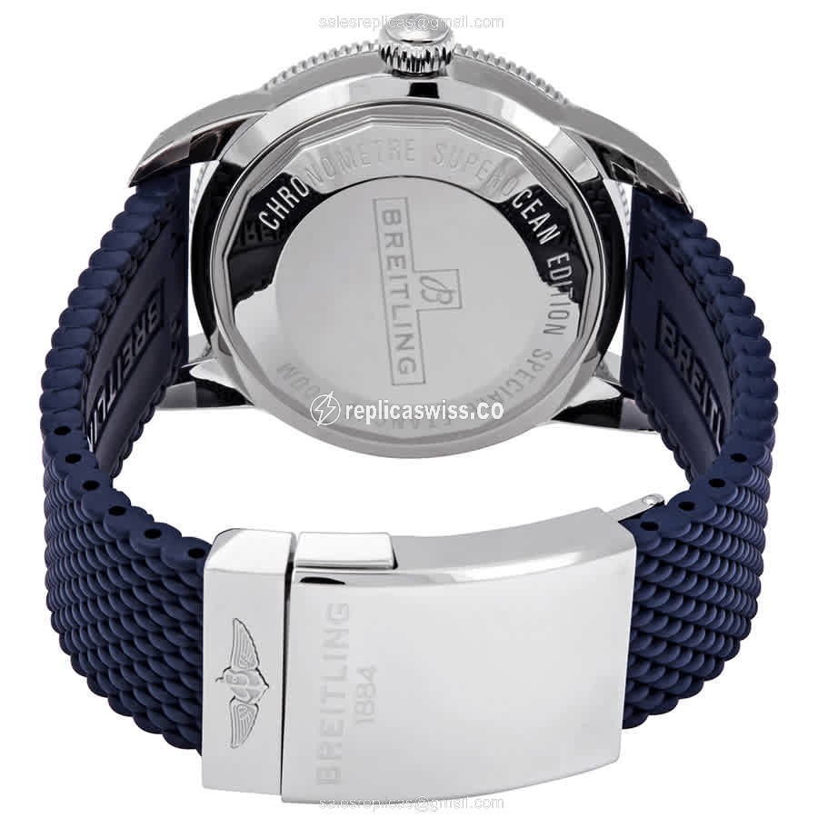 Breitling Superocean Replica - Automatic - Steel - Blue Dial - Rubber Strap - View 3