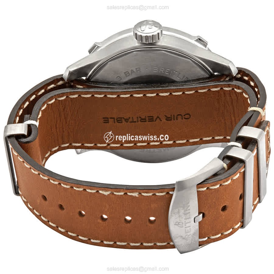 Breitling AVIATOR 8 Replica - Automatic - Black - Brown Cowhide - Buckle Clasp - View 3
