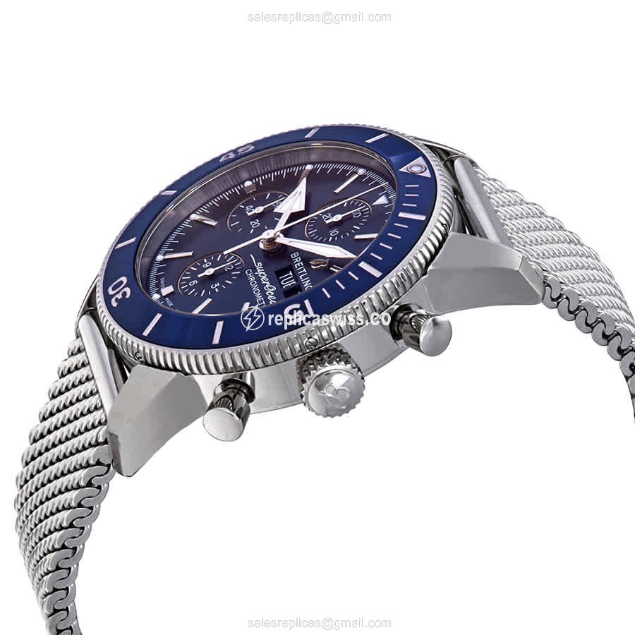 Breitling Superocean Heritage Automatic - Steel Case - Blue Dial - Silver Steel Strap - View 2