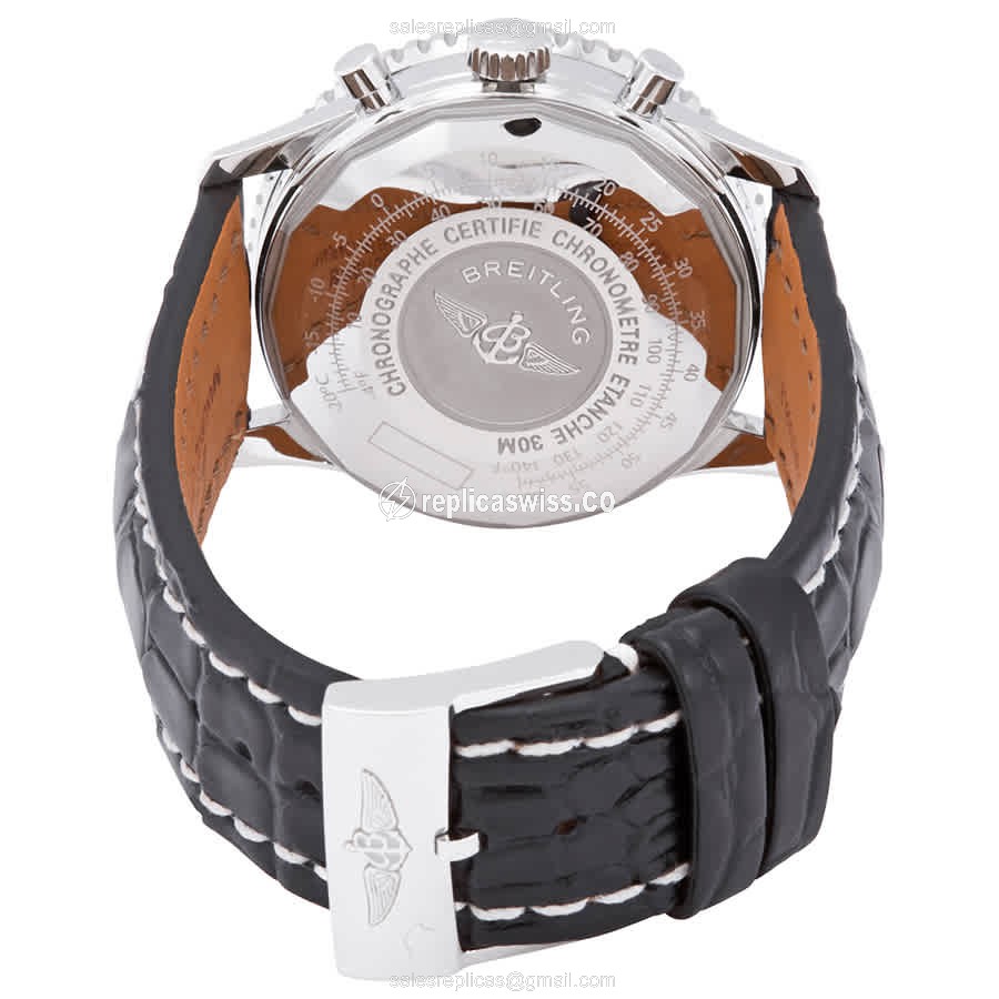 Breitling NAVITIMER 1 Replica - Automatic - Black Dial - Leather Strap - Buckle Clasp - View 3