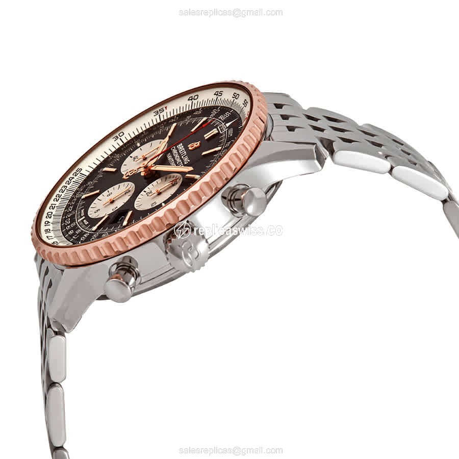 Breitling UB0127211B1A1 Replica - Automatic - Steel Case - Black Dial - Silver Strap - View 2