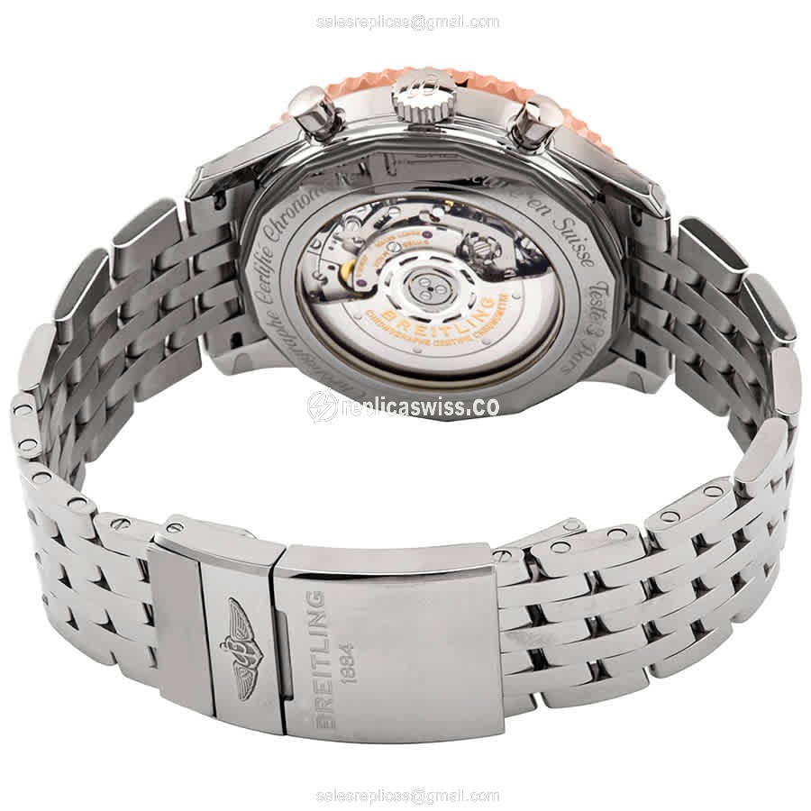 Breitling UB0127211B1A1 Replica - Automatic - Steel Case - Black Dial - Silver Strap - View 3