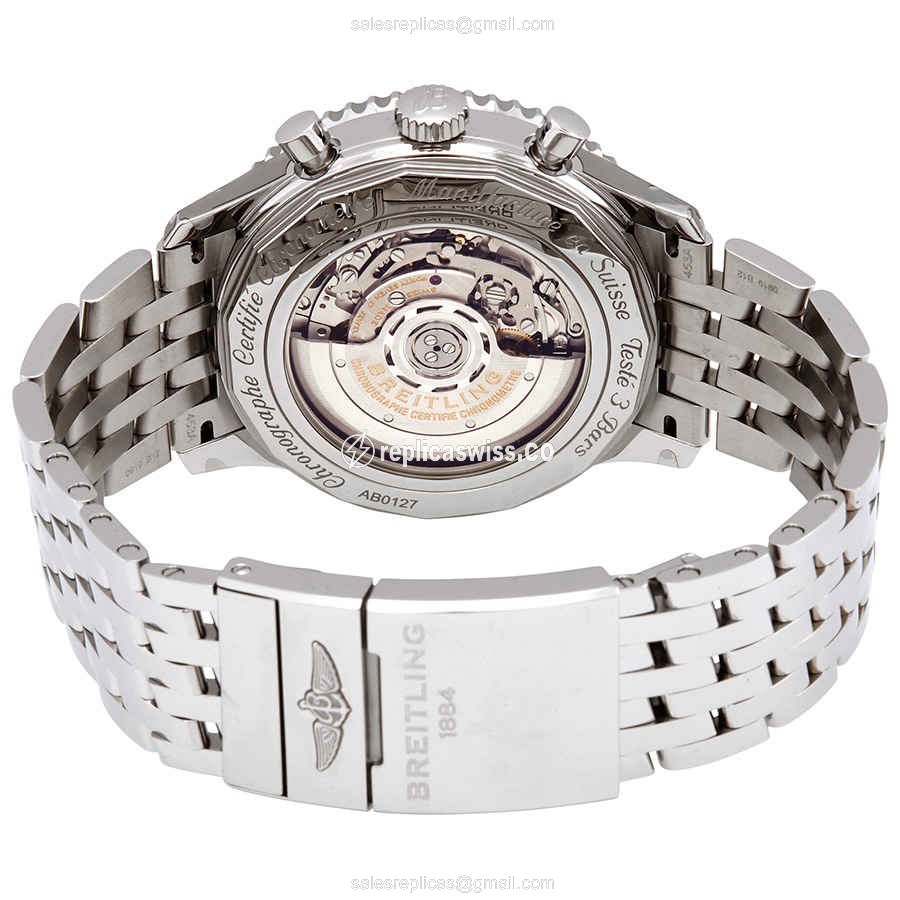 Breitling Navitimer 1 Replica - Automatic - Black Dial - Steel Case - Silver Strap - View 3