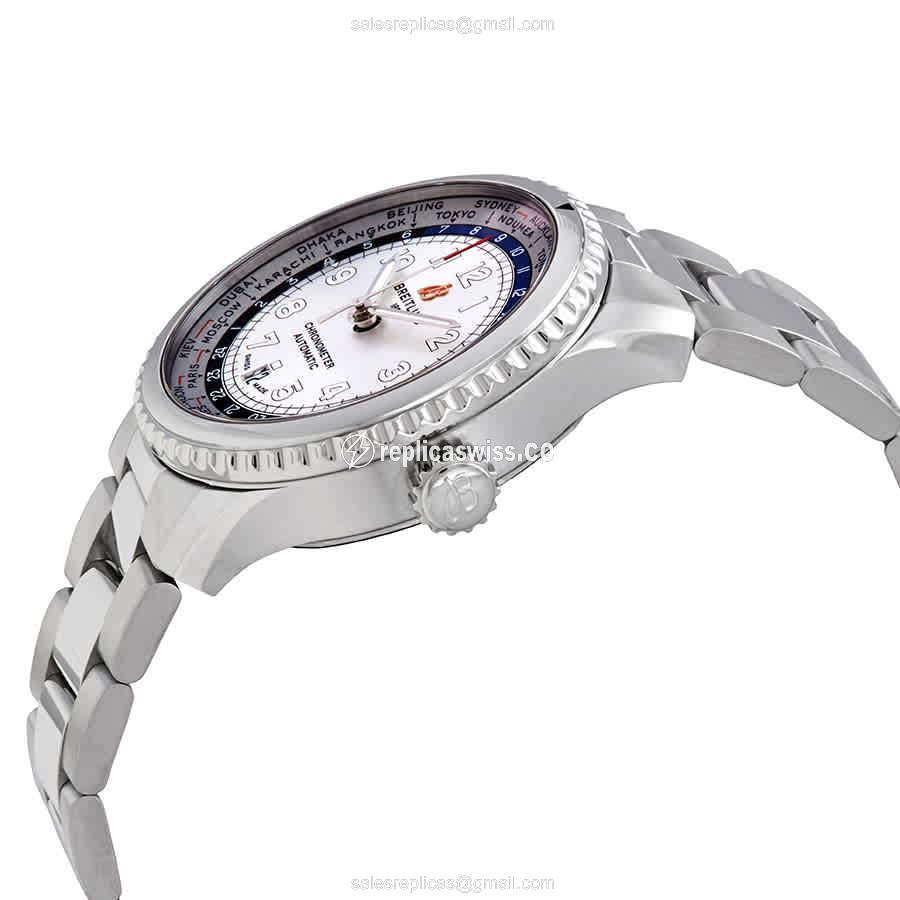 Breitling AVIATOR 8 Replica - Automatic - Steel Case - Silver Dial - Silver Strap - View 2
