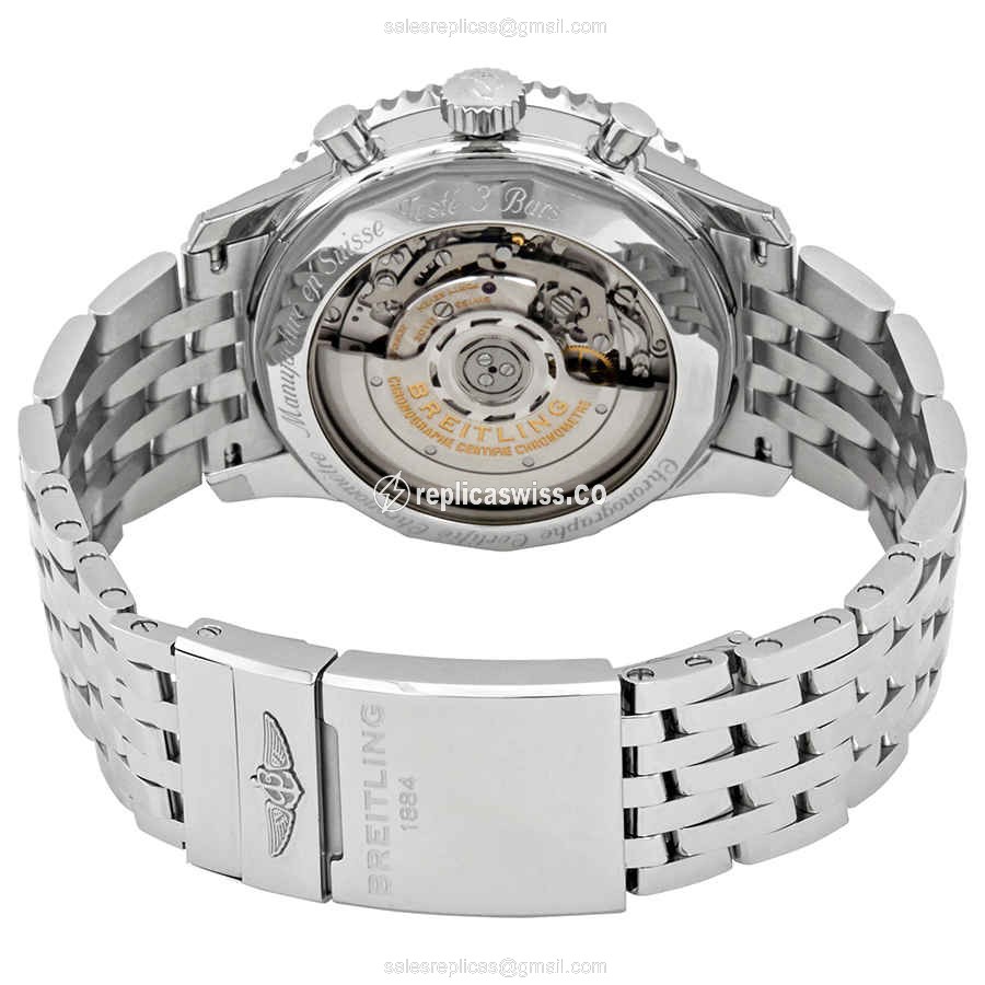 Breitling Navitimer 1 Replica - Automatic - Steel Case - Blue Dial - Silver Steel Strap - View 3