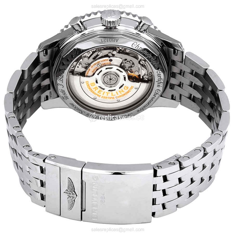 Breitling Navitimer 1 Replica - Automatic - Black Dial - Steel Case - Silver Strap - View 3