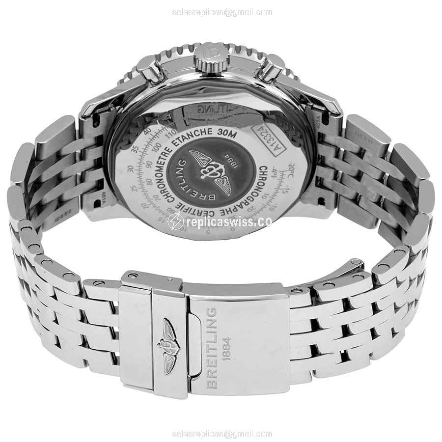 Breitling NAVITIMER 1 Replica - Automatic - Steel - Blue Dial - Silver Steel Band - View 3