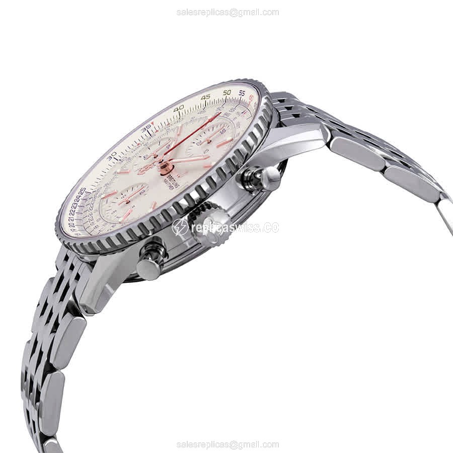 Breitling Navitimer 1 Replica - Automatic - Silver Dial - Steel Case & Band - Clasp - View 2