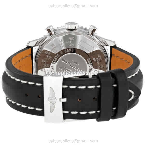 Breitling NAVITIMER 1 Replica - Automatic - Black Steel Case - Leather Black Strap - View 3