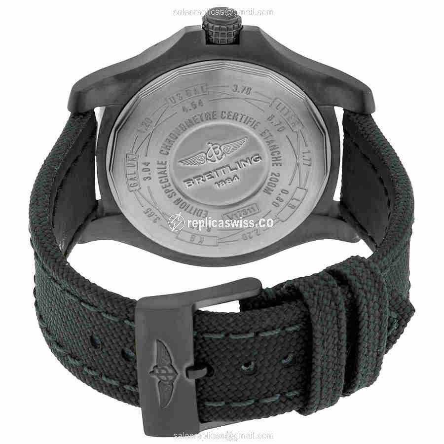 AVENGER II Replica - Automatic - Titanium Case - Black Dial on Canvas Strap - View 3
