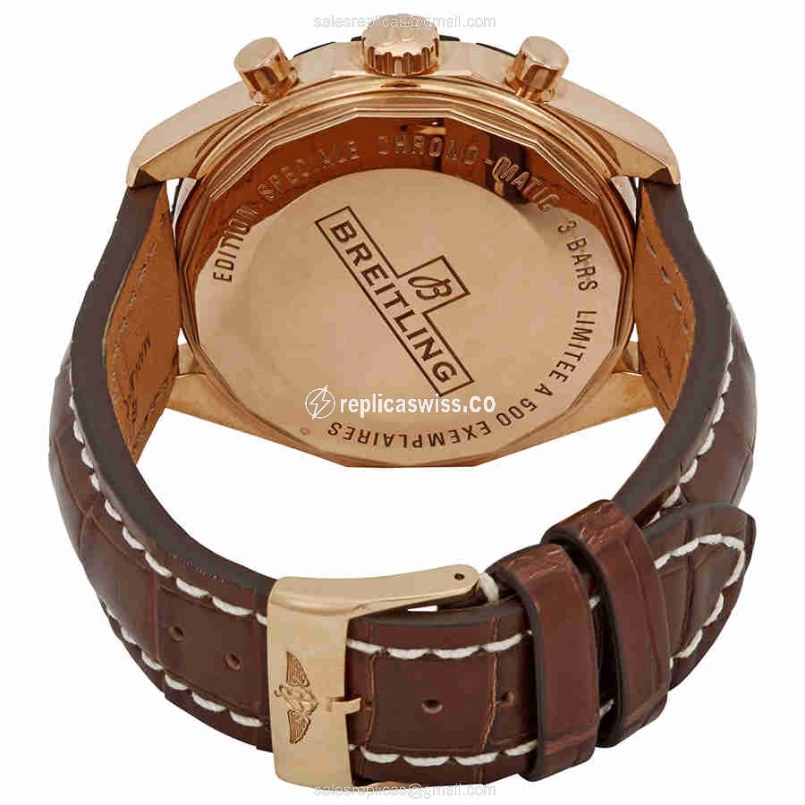 Breitling R1436002/G660BRCT CHONO-MATIC - Auto - Steel Case - Silver Dial - Brown Leather Strap - View 3