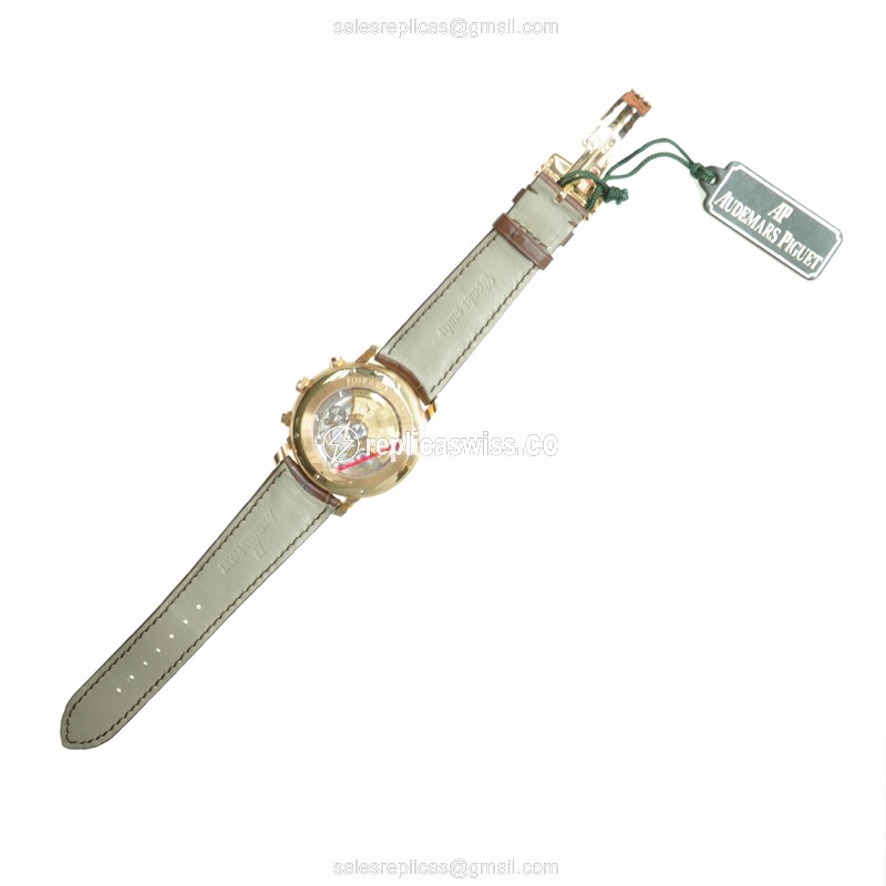Audemars Piguet Jules Audemars 26100OR.OO.D088CR.01 - Automatic 18kt Rose Gold - White Dial - Brown Leather Strap - View 3
