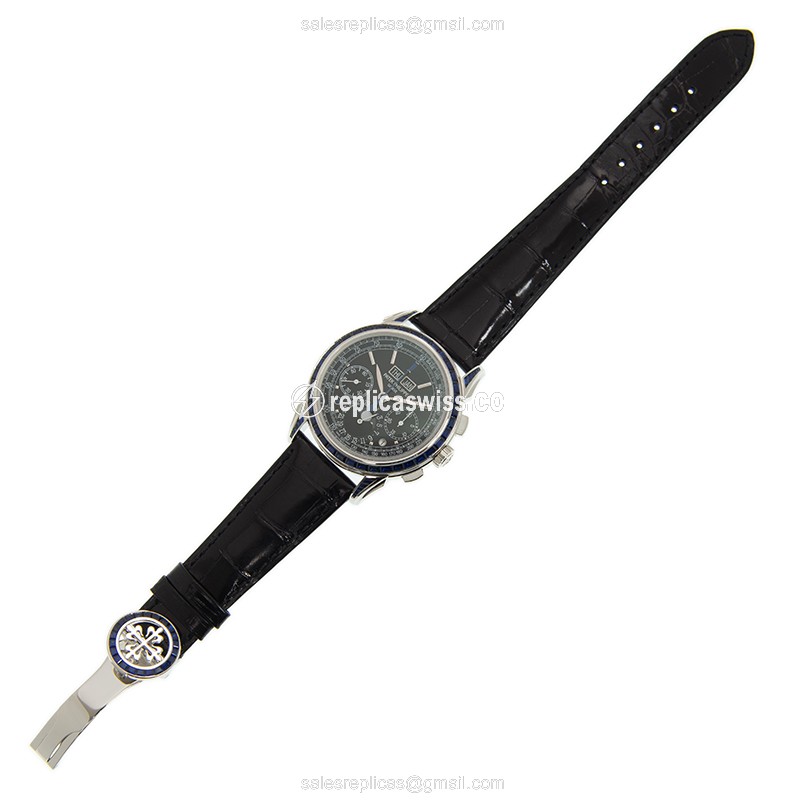 Patek Philippe 5271-11P-001 Replica - Manual Wind - 950 Platinum - Diamond Bezel - Black Dial - View 2