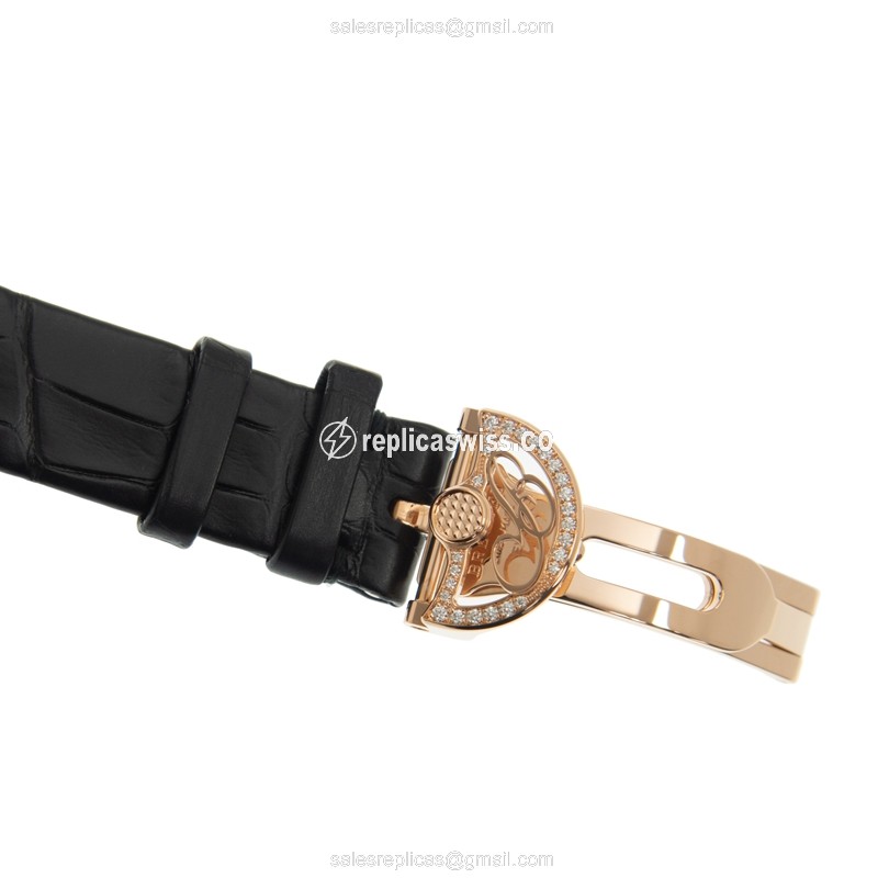 Breguet 8928BR/51/944/DD0D REINE DE NAPLES - Automatic 18kt Rose Gold - White Dial - Black Alligator Strap - Clasp - View 4